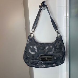 coach purse silver and grey shoulder bag